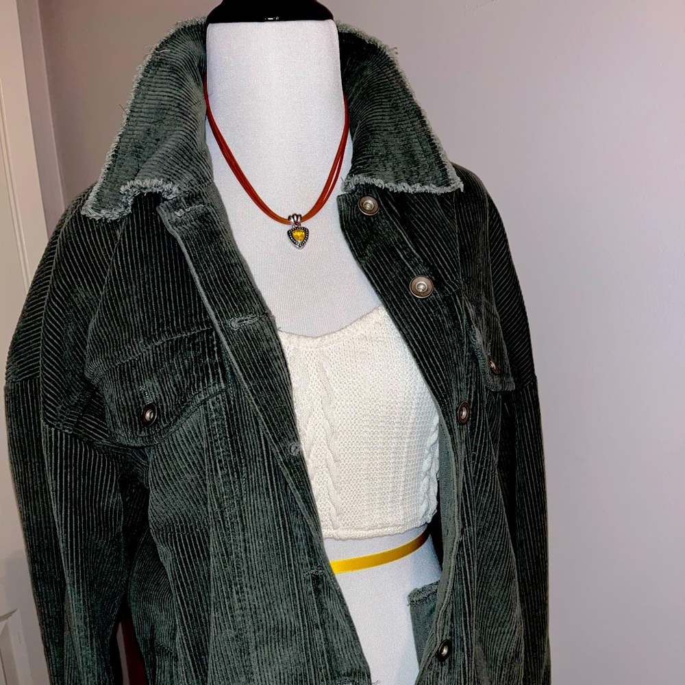 Fall olive green corduroy jacket